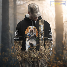 Load image into Gallery viewer, Duck Hunting with Beagle Dog Camo Custom Name All Over Print Shirts, Hunting Gifts NBT120
