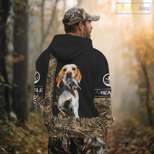 Load image into Gallery viewer, Duck Hunting with Beagle Dog Camo Custom Name All Over Print Shirts, Hunting Gifts NBT120