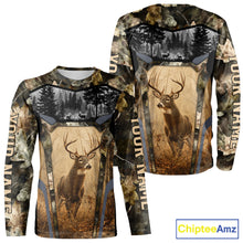 Load image into Gallery viewer, Personalized Whitetail Deer Hunting Forest Camo 3D Printed Shirts, Deer Hunting Camouflage Shirt NBT221