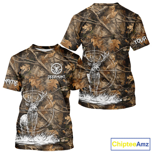 Deer Hunting Full Forest Camo 3D Printing Custom Name Shirts, Deer Hunting Clothes NBT126