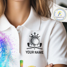 Load image into Gallery viewer, Custom Rainbow Color Golf Lover Women's Polo Shirt, It's in my DNA Shirt, Golf Gifts NBT483
