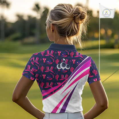 Womens Funny Cowgirl Golf Polo Shirts Golf Outfits, Personalized Golf Gifts NBT484