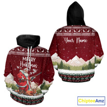 Load image into Gallery viewer, Funny Ugly Pattern Santa Deer Hunting Customized Name All Over Print Shirts, Christmas Shirt Ideas for Hunter NBT283