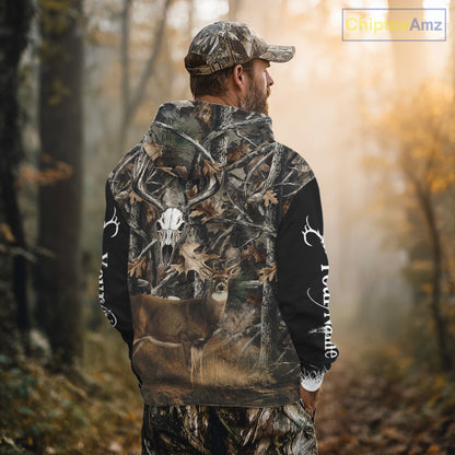 Deer Buck Camouflage Custom Name 3D All Over Printed Shirts, Deer Hunting Shirt, Hunting Accessories NBT337