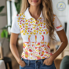 Load image into Gallery viewer, Funny Watermelon Banana Womens Golf Polo Shirts Custom Name Neon Print, Golf Shirt For Women NBT501