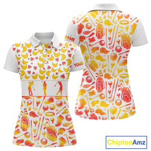 Load image into Gallery viewer, Funny Watermelon Banana Womens Golf Polo Shirts Custom Name Neon Print, Golf Shirt For Women NBT501