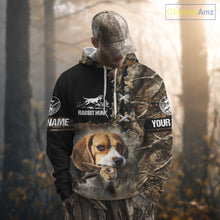Load image into Gallery viewer, Rabbit Hunting Forest Camo 3D All Over Printed Custom Name Shirt, Rabbit Hunting Gifts NBT141