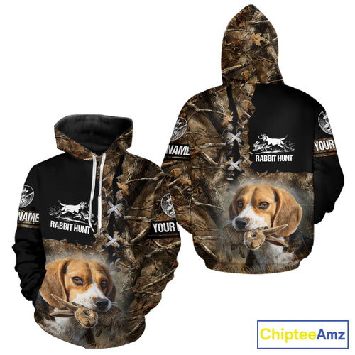 Rabbit Hunting Forest Camo 3D All Over Printed Custom Name Shirt, Rabbit Hunting Gifts NBT141