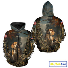 Load image into Gallery viewer, Custom Rabbit Hunting Beagle Dog US Flag Camouflage 3D Shirts, Rabbit Hunting Clothes NBT229