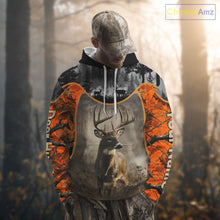 Load image into Gallery viewer, Custom 3D Deer Hunting Orange Camouflage Shirts for Men, Best Hunting Gifts for Hunters NBT231
