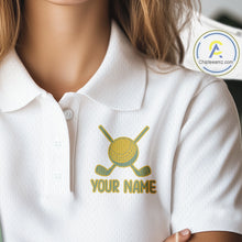 Load image into Gallery viewer, Golf Polo Shirts For Women Custom Argyle Plaid Pattern Golf Shirts, Gift For Golf Lovers NBT513