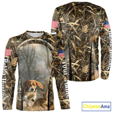 Load image into Gallery viewer, Custom Beagle Dog Rabbit Hunting US Flag Camo Shirts, Rabbit Hunting Gifts for Men NBT234