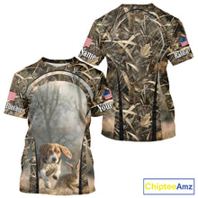 Load image into Gallery viewer, Custom Beagle Dog Rabbit Hunting US Flag Camo Shirts, Rabbit Hunting Gifts for Men NBT234