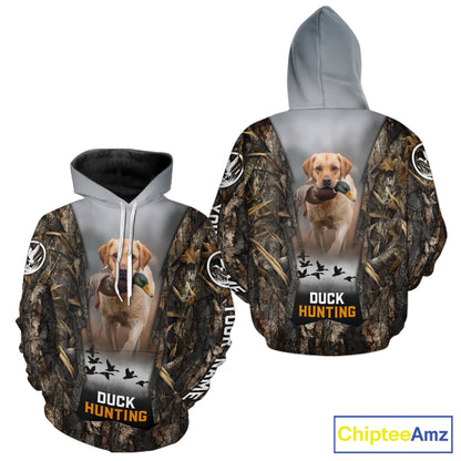 Mallard Duck Hunting Waterfowl Camo Custom Name Shirts for Men, Duck Hunting Clothing NBT288