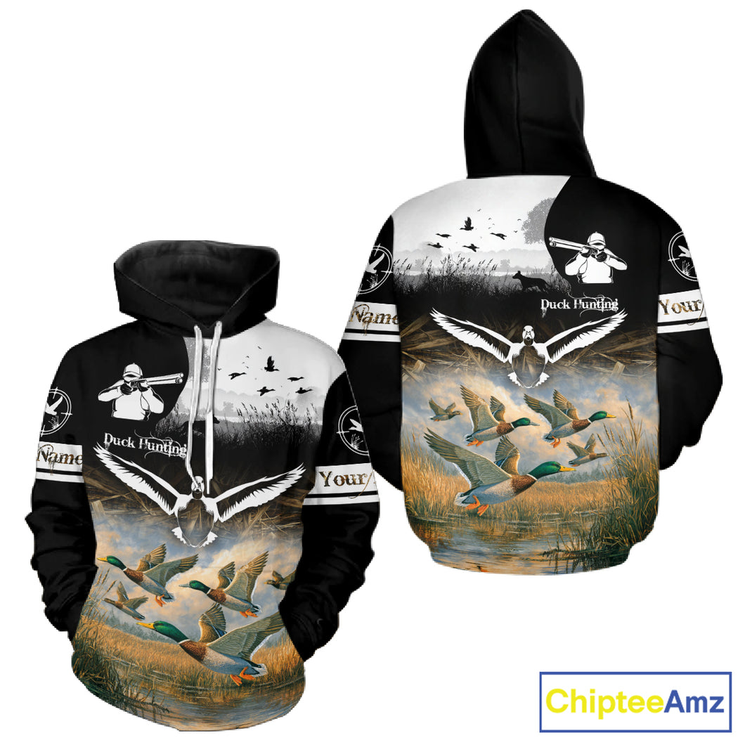Personalized Duck Hunting Camo Waterfowl 3D All Over Printed Shirts, Hunting Gifts NBT145