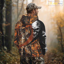 Load image into Gallery viewer, Deer Hunting Orange Camouflage Skull 3D Custom Name Shirts, Camouflage Deer Hunting Gifts NBT238