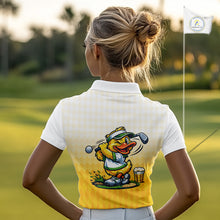 Load image into Gallery viewer, Funny Duck Golf Polo Shirt For Women, Cute Duck With Beer Print Shirt, Sporty Animal Golf Gift NBT516
