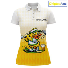 Load image into Gallery viewer, Funny Duck Golf Polo Shirt For Women, Cute Duck With Beer Print Shirt, Sporty Animal Golf Gift NBT516