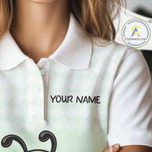 Load image into Gallery viewer, Funny Bee Golf Polo Shirt For Women, Cute Bee With Beer Print Shirt, Sporty Animal Golf Gift|Green NBT665