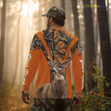 Load image into Gallery viewer, Whitetail Deer Hunting 3D Full Orange Camo Shirt Custom Name Best Gift for Hunters NBT249
