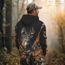Load image into Gallery viewer, Deer Hunting Shirt Orange Camo 3D Custom Name, Season Deer Hunting, Hunting Gifts for Men NBT251