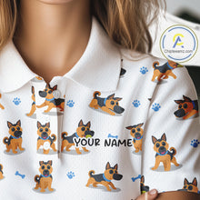 Load image into Gallery viewer, Womens Golf Polo Shirt Custom Funny German Shepherd Dog Team Womens Golf Top, Dog Lover Gift NBT541