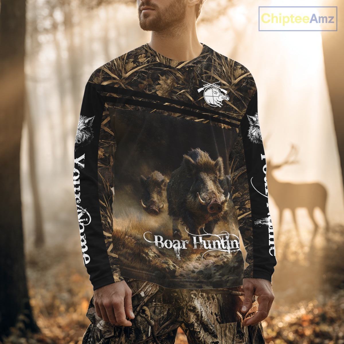 Wild Boar Hunting 3D Full Printing Personalized Camo Shirts for Boar Hunters, Boar Hunting Gifts NBT172