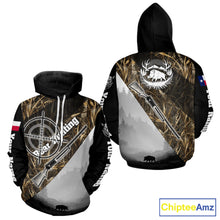 Load image into Gallery viewer, Wild Boar Hunting with Texas Flag and Scope 3D Custom Name Shirts, Boar Gifts for Hunters NBT173