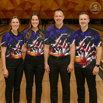 Custom Bowling Quarter Zip Shirt For Women USA Flag Bowling Jersey Polo & 1/4 Zip Bowling Team Shirts NBT880