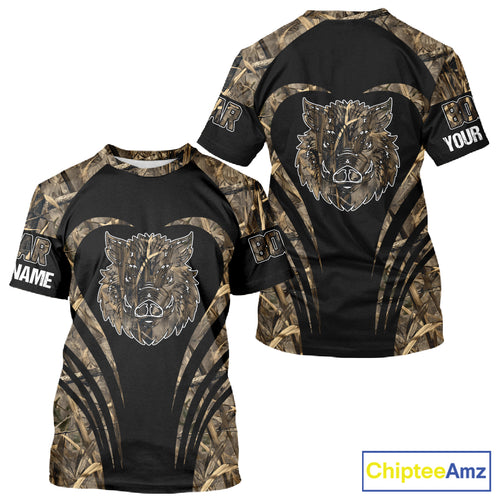 Boar Tattoo Hunting Shirt Custom Name 3D All Over Printed Shirt, Personalized Boar Shirt for Hunter NBT177