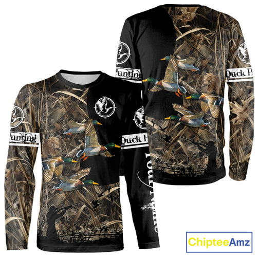 Mallard Duck Custom Camo 3D Hunting Shirts Best Hunting Clothes For Duck Hunting Season NBT264