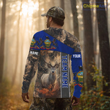 Load image into Gallery viewer, Pennsylvania Flag Deer Hunting Hoodie, Longsleeve Shirt, Brown Camo Custom Name NBT05