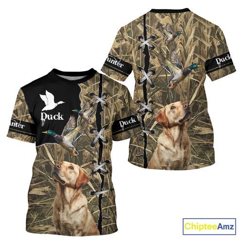 Duck Hunting Labrador Retriever 3D All Over Printed Camouflage Shirts, Duck Hunting Clothes NBT106