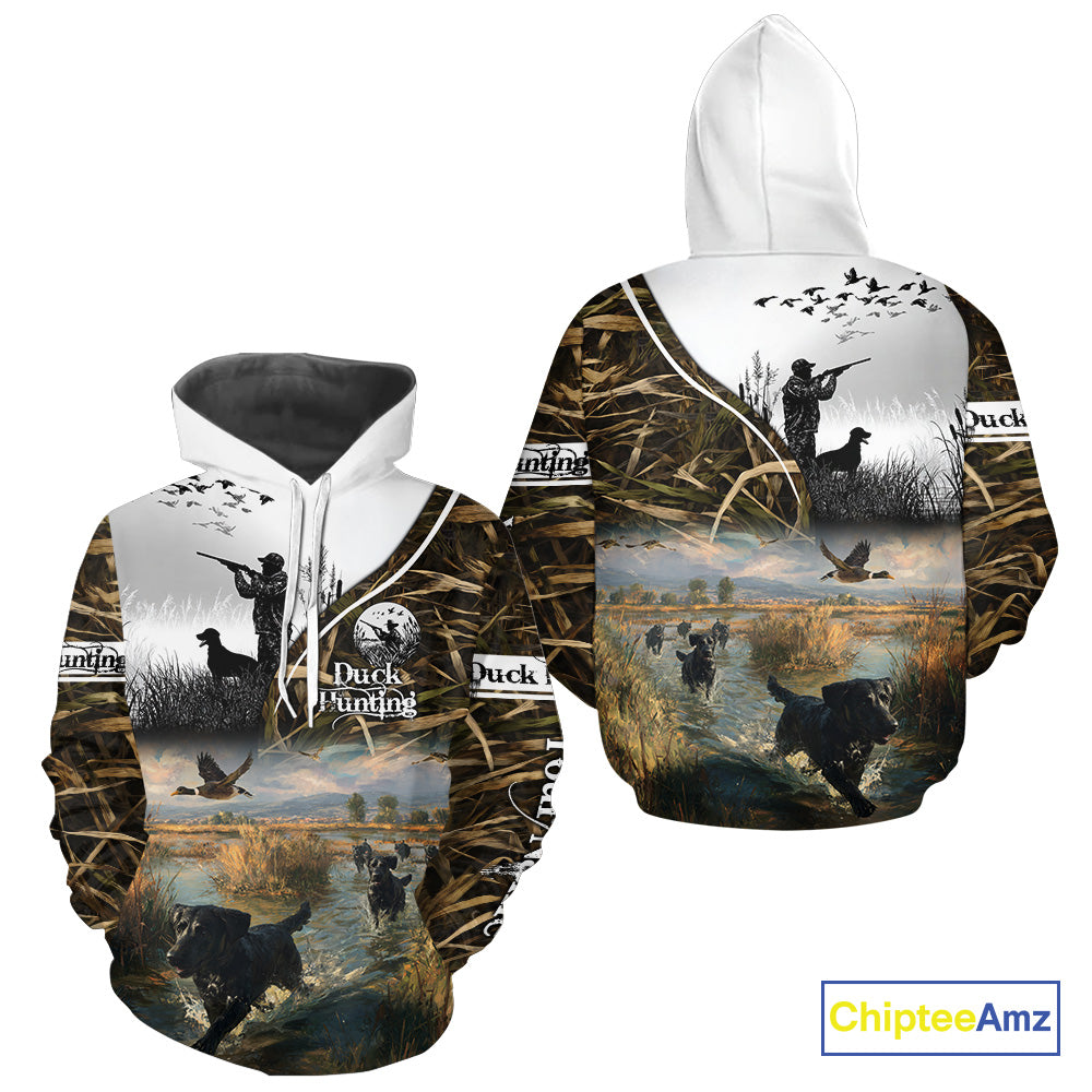 Custom Mallard Duck Hunting Camouflage 3D All Over Printing Shirts, Personalized Hunting Gifts NBT122