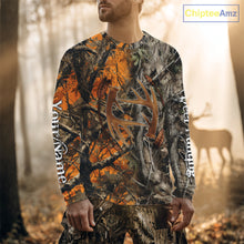 Load image into Gallery viewer, Deer Hunting Full Camo Printing Custom Name Shirts, Best Deer Hunting Clothes for Men NBT154