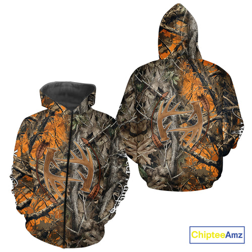 Deer Hunting Full Camo Printing Custom Name Shirts, Best Deer Hunting Clothes for Men NBT154