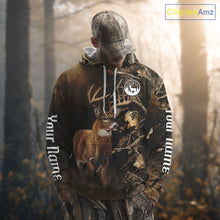 Load image into Gallery viewer, Deer Hunting Brown Camouflage Custom Name 3D Printing Shirt for Men, Deer Hunting Gifts NBT160