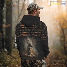 Load image into Gallery viewer, Deer Hunting Orange Camo US Flag All Over Print Custom Name, Hunting Gifts for Men NBT246