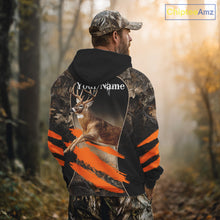 Load image into Gallery viewer, Whitetail Deer Hunting Shirt Camouflage Orange 3D, Deer Hunter Custom Name, Hunting Gift NBT248