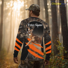 Load image into Gallery viewer, Whitetail Deer Hunting Shirt Camouflage Orange 3D, Deer Hunter Custom Name, Hunting Gift NBT248