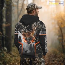 Load image into Gallery viewer, Jumping Whitetail Deer Hunting Dark Camo Custom Name 3D All Over Printed Shirts, Hunting Gifts NBT73