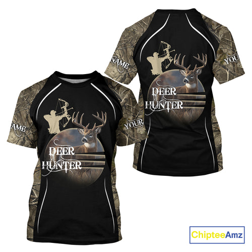 Deer Bow Hunting Camouflage Custom Name Shirts, Personalized Deer Hunting Clothes, Hunting Gifts NBT88