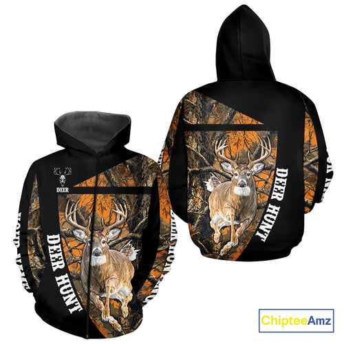 Custom Orange Camo Personalized Hunting Shirts for Men, Deer Hunting Clothes, Hunting Gifts NBT187