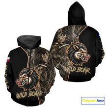 Load image into Gallery viewer, Custom Brown Camo with TX Flag Boar Hunting Shirts for Men, Boar Hunting Clothes, Hunting Gifts NBT188