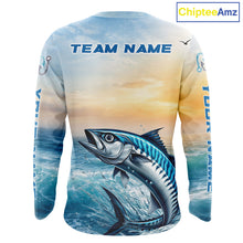 Load image into Gallery viewer, King Mackerel Fishing Sunset Custom Fishing Long Sleeve Shirt, Compass Offshore Fishing Apparel NBT586