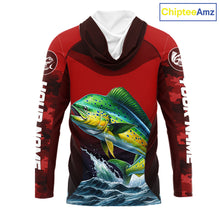 Load image into Gallery viewer, Custom Mahi Mahi Fishing Shirts For Team, Custom Saltwater Fishing Shirts|Red NBT467