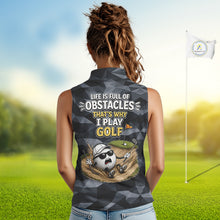 Load image into Gallery viewer, Funny Womens Sleeveless Golf Polo Shirts Custom Golf Ball Camo Pattern Golf Outfits, Best Golf Gifts NBT836