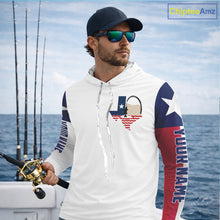 Load image into Gallery viewer, Personalized Texas Flag Long Sleeve Hooded Custom Name Tournament Fishing Shirts, Texas Fishing Jerseys NBT515