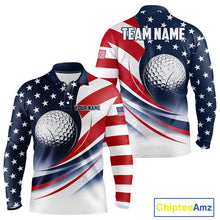 Load image into Gallery viewer, America 250th Anniversary Mens Golf Polo Shirt Custom Name Patriotic USA Golf Shirts, Golf Gift NBT790