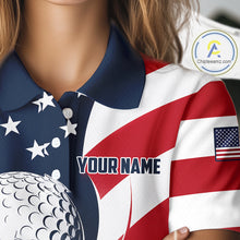 Load image into Gallery viewer, Close-up fabric detail of lightweight 100% polyester quick-dry golf polo shirt with "Your Name" on the chest.